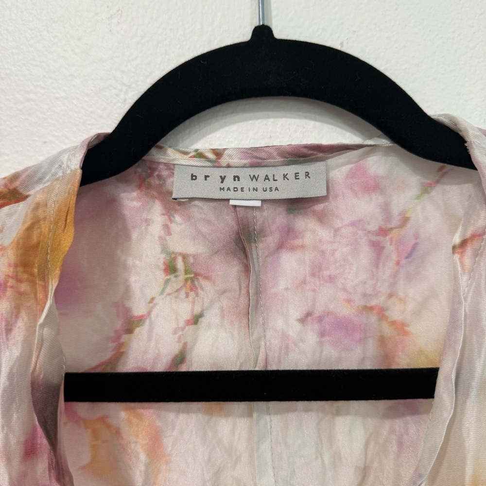 Bryn Walker Sheer Floral Long Sleeve Wrap Mini Dress S - Picture 3 of 6